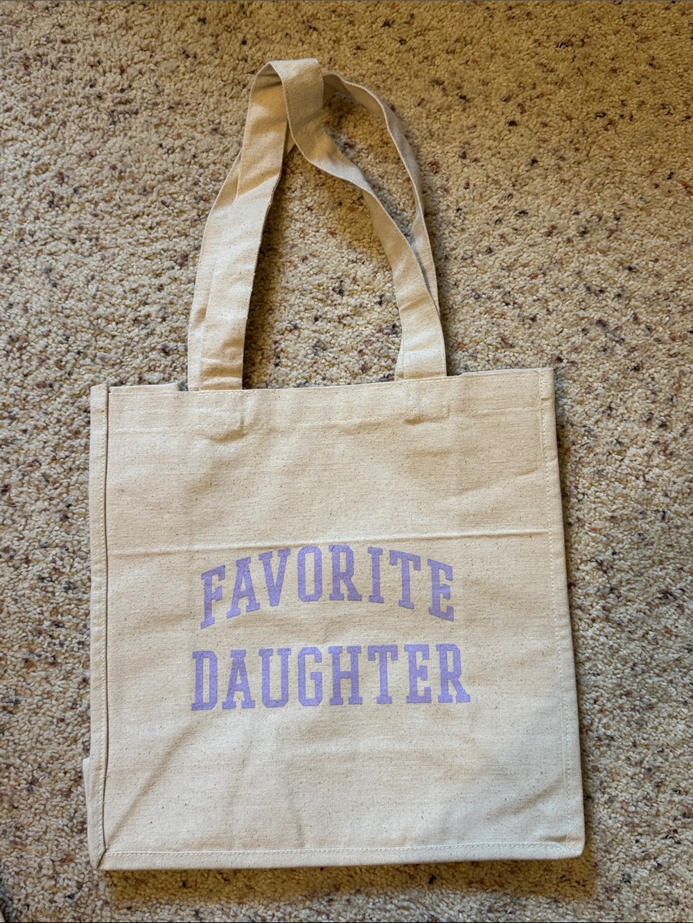 Canvas Tote Bag - Favorite Daughter - Cream with Lavender Print